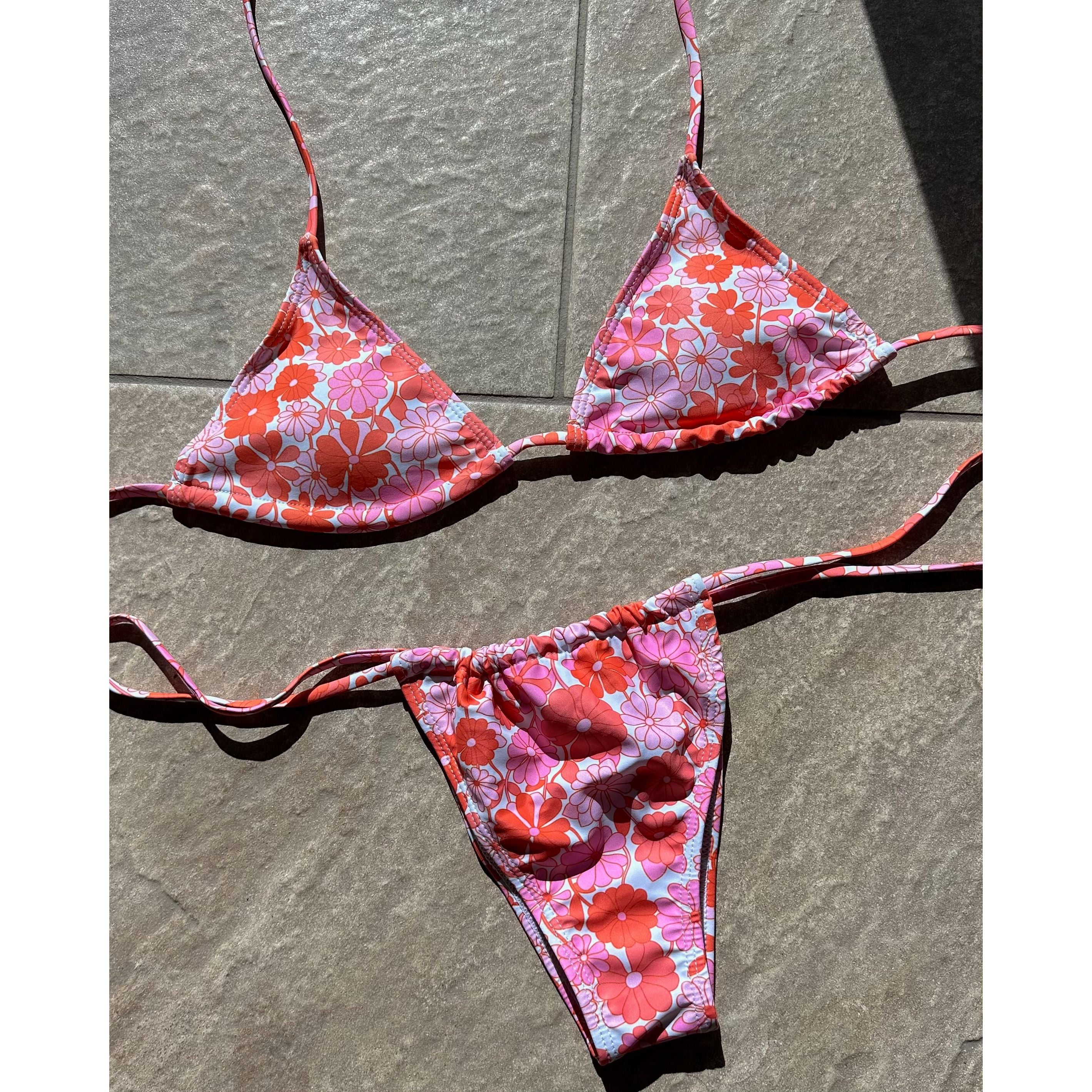 Bikini Groovy Dream triángulo floral Costa Rica - Kiwi Dream
